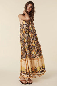 Strappy floral printed maxi dress with adjustable straps