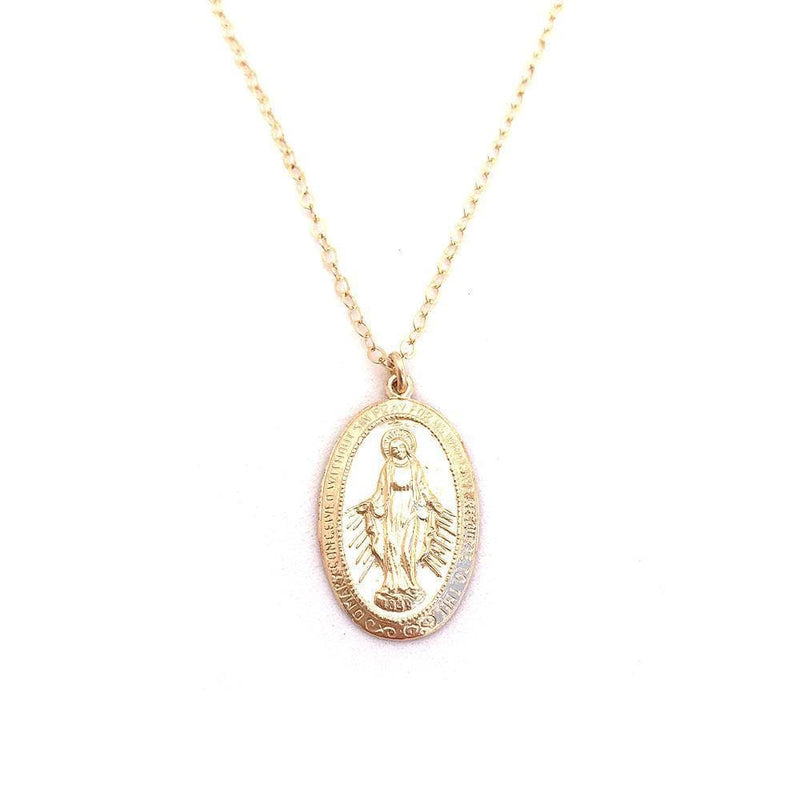 Oval Mary Medallion Necklace