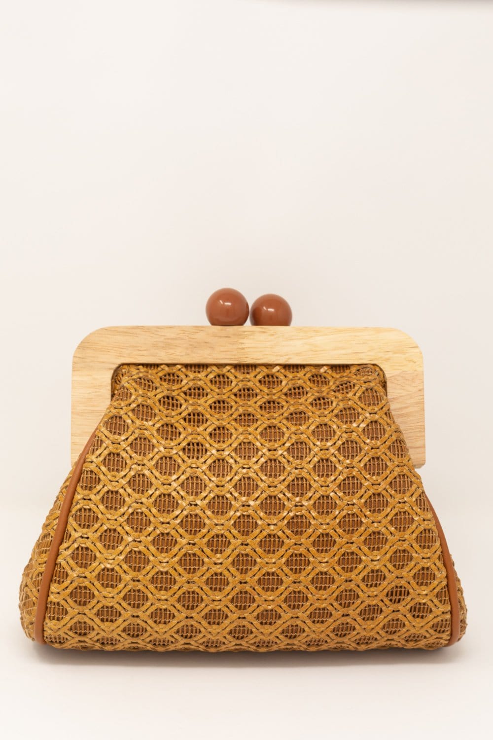 Brenna Wooden Wicker Bag