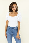 Amy Ribbed Puff Sleeve Top