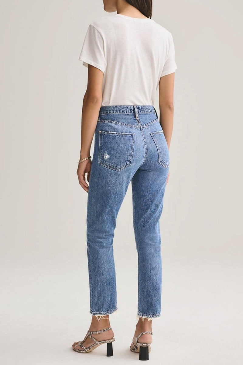 AGOLDE Riley High Rise Straight Crop Jean Frequency