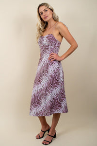 En Saison Tiger Print Slip Dress Lilac